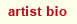 artist bio